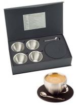 Cappuccino Coffee Gift Set, Stainless Mugs